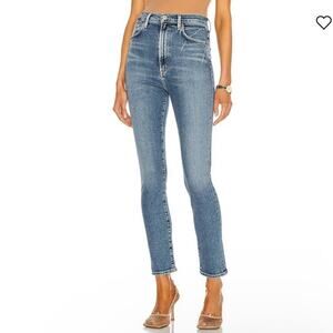 Agolde Womens High-Rise Skinny Jeans in Medium Blue Wash